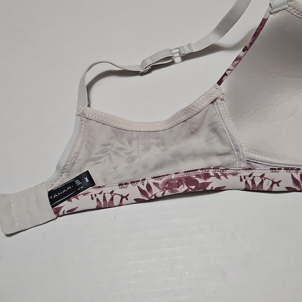 Tahari Mauve Floral Wireless Seamless Bra Size 36C - Picture 4 of 9
